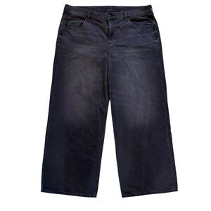 American Eagle Black Low Rise Skater Jeans Size 18 Baggy Wide Leg 30” Inseam Y2K